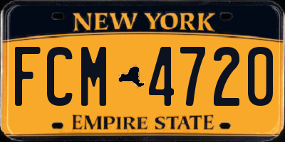 NY license plate FCM4720