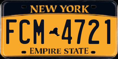 NY license plate FCM4721