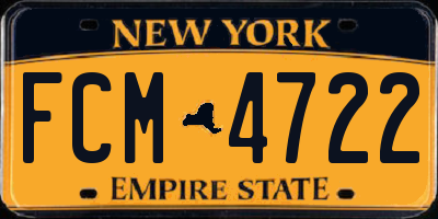 NY license plate FCM4722