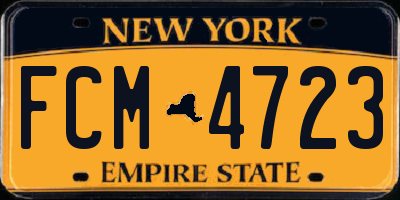NY license plate FCM4723