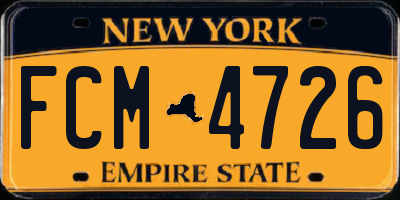 NY license plate FCM4726