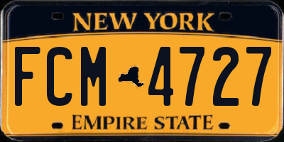 NY license plate FCM4727