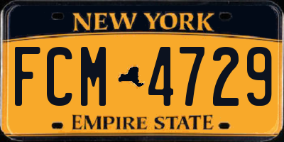 NY license plate FCM4729