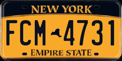 NY license plate FCM4731