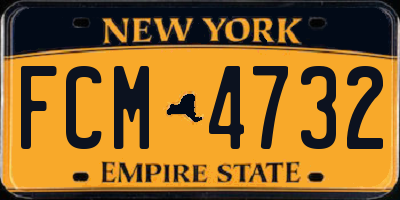 NY license plate FCM4732