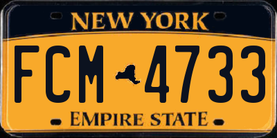 NY license plate FCM4733