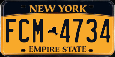 NY license plate FCM4734