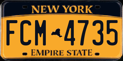 NY license plate FCM4735