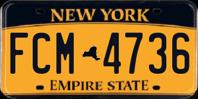 NY license plate FCM4736