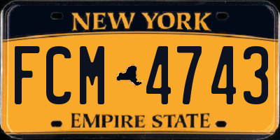 NY license plate FCM4743