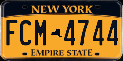 NY license plate FCM4744