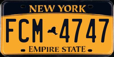 NY license plate FCM4747