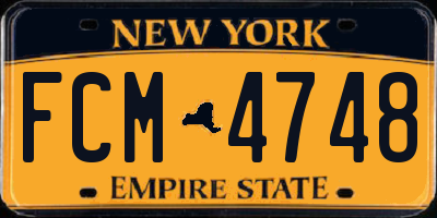NY license plate FCM4748