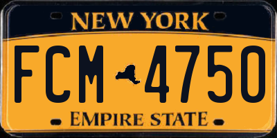 NY license plate FCM4750
