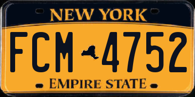 NY license plate FCM4752