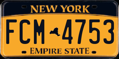 NY license plate FCM4753