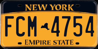 NY license plate FCM4754