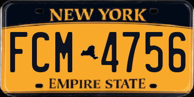 NY license plate FCM4756