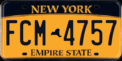 NY license plate FCM4757