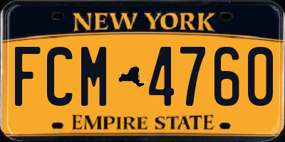 NY license plate FCM4760