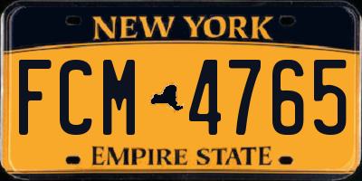 NY license plate FCM4765