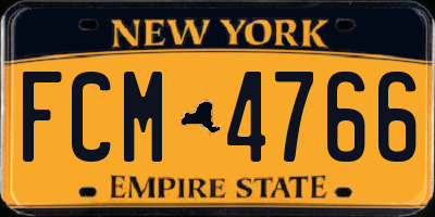 NY license plate FCM4766