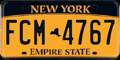 NY license plate FCM4767