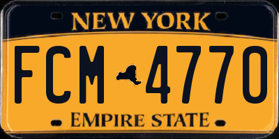 NY license plate FCM4770