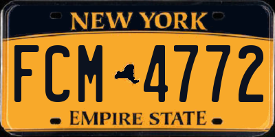 NY license plate FCM4772