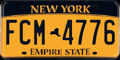 NY license plate FCM4776