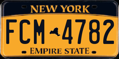 NY license plate FCM4782