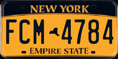NY license plate FCM4784