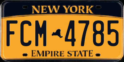 NY license plate FCM4785