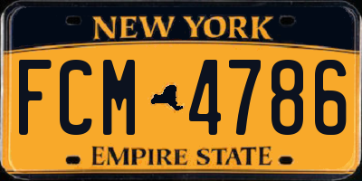 NY license plate FCM4786