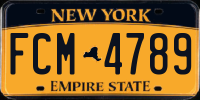 NY license plate FCM4789
