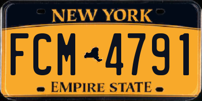 NY license plate FCM4791