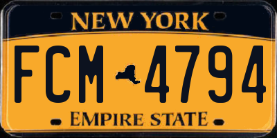NY license plate FCM4794