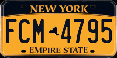 NY license plate FCM4795