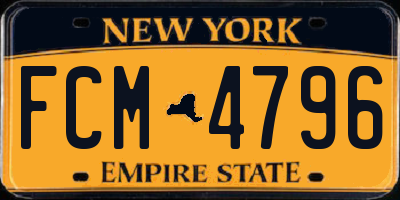 NY license plate FCM4796