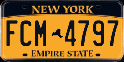 NY license plate FCM4797
