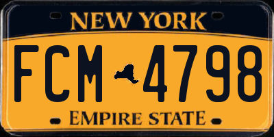 NY license plate FCM4798
