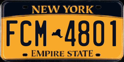 NY license plate FCM4801