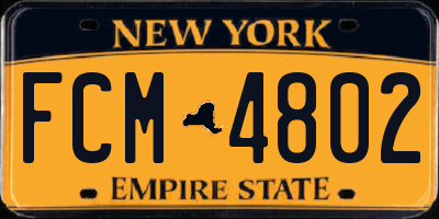 NY license plate FCM4802