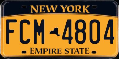 NY license plate FCM4804