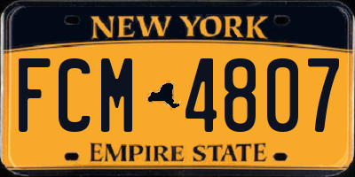NY license plate FCM4807