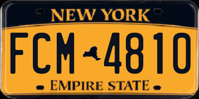NY license plate FCM4810