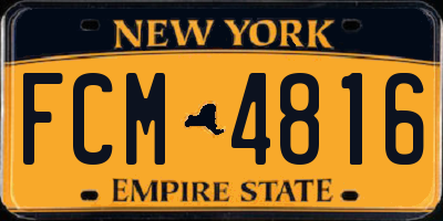 NY license plate FCM4816