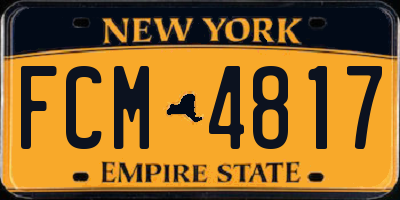 NY license plate FCM4817