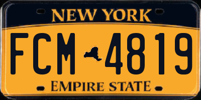 NY license plate FCM4819