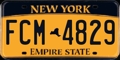 NY license plate FCM4829